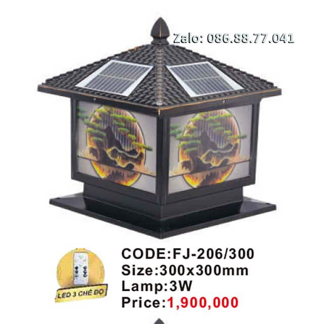 Đèn trụ cổng NLMT FJ-206/300