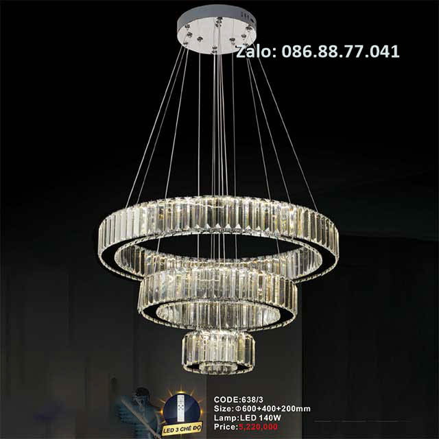 Đèn thả pha lê 638/3