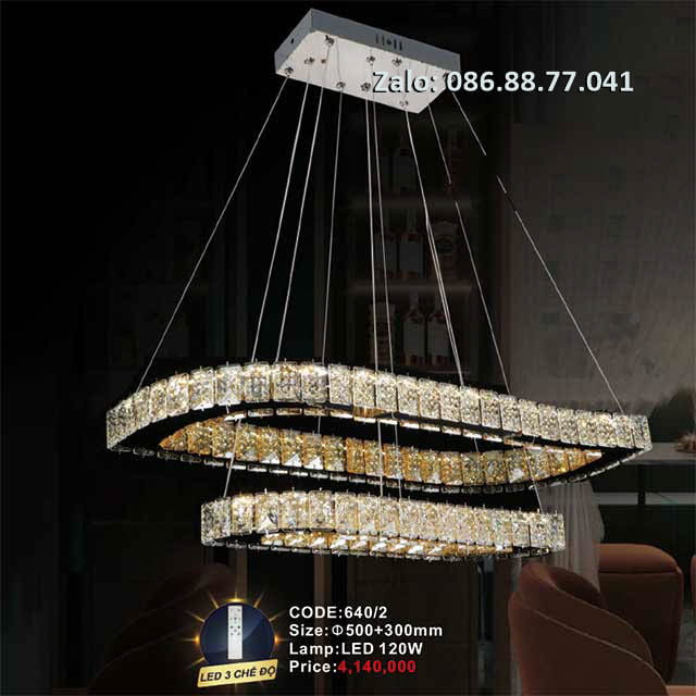 Đèn thả pha lê 640/2