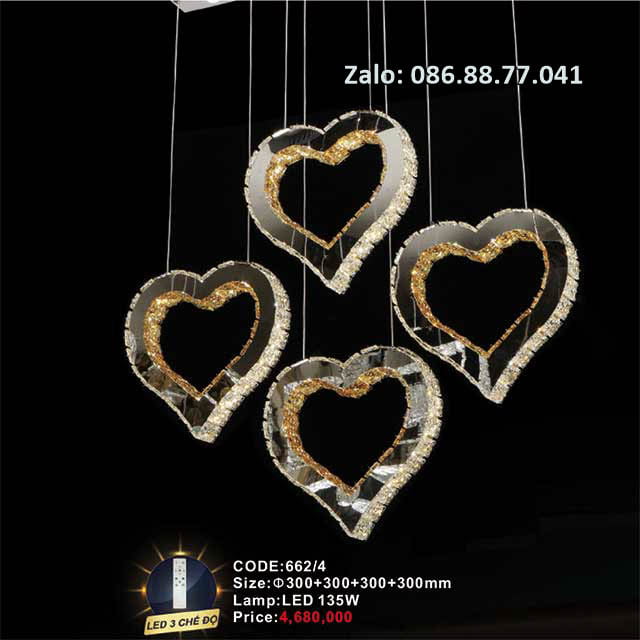 Đèn thả pha lê 662/4