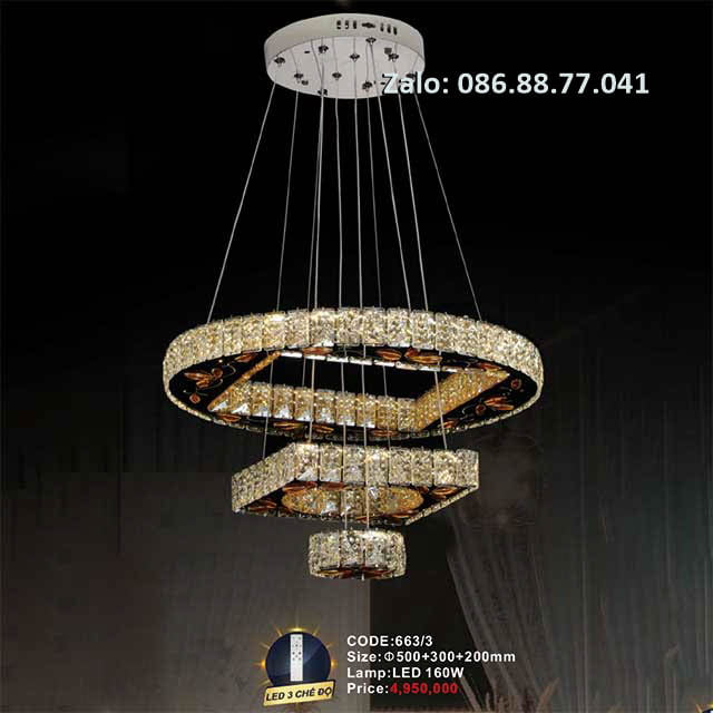 Đèn thả pha lê 663/3