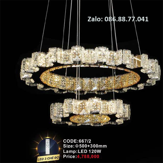 Đèn thả pha lê 667/2