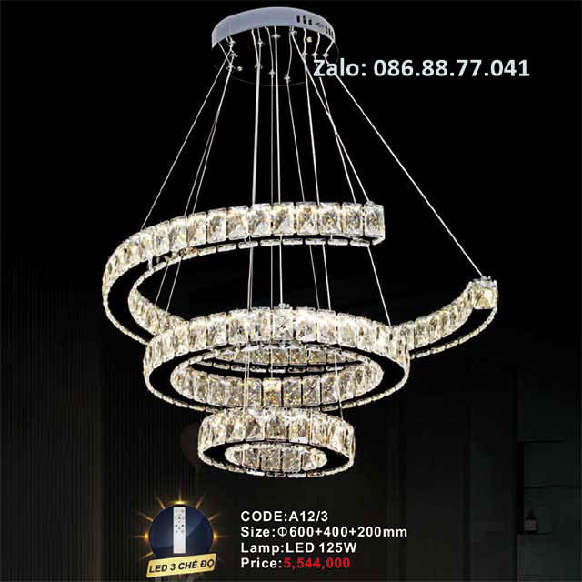 Đèn thả pha lê A12/3