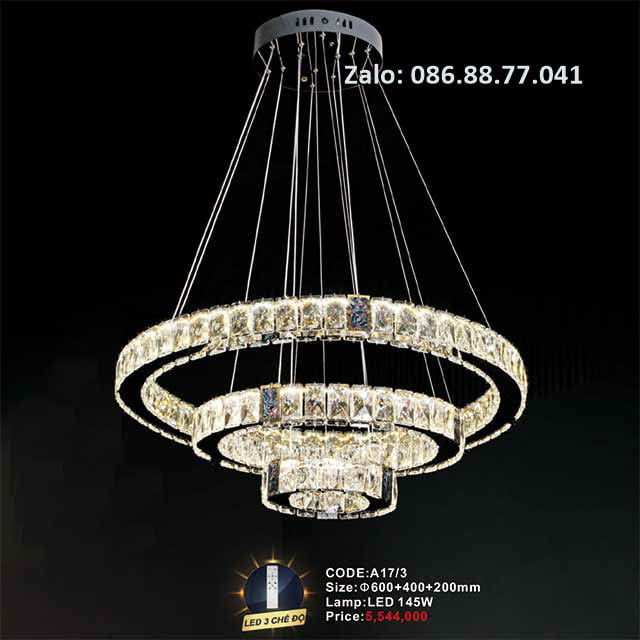 Đèn thả pha lê A17/3