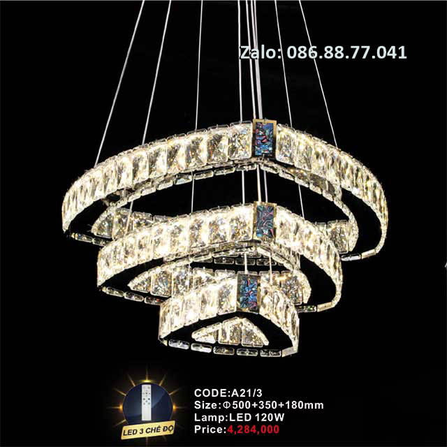 Đèn thả pha lê A21/3