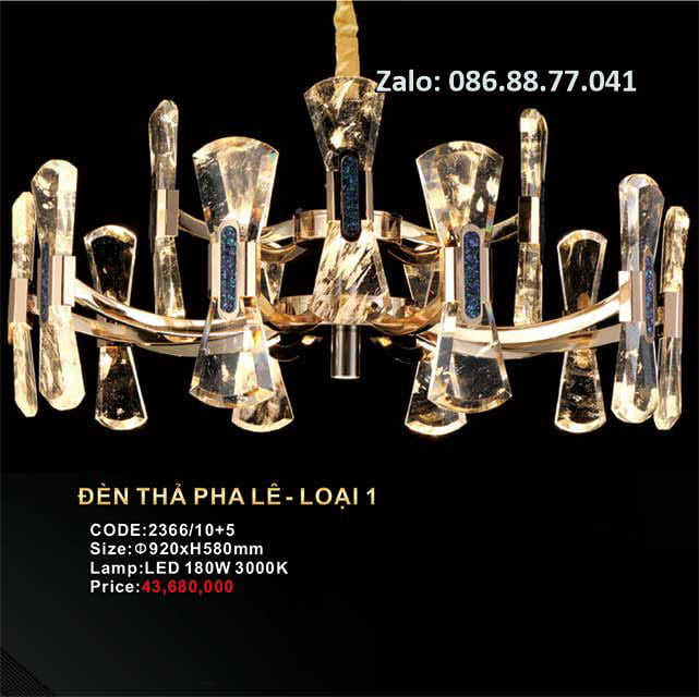 Đèn thả pha lê 2366/10+5 1 den-tha-pha-le-2366-105