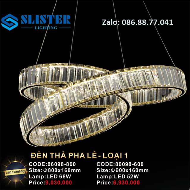 Đèn thả pha lê decor 86098-800