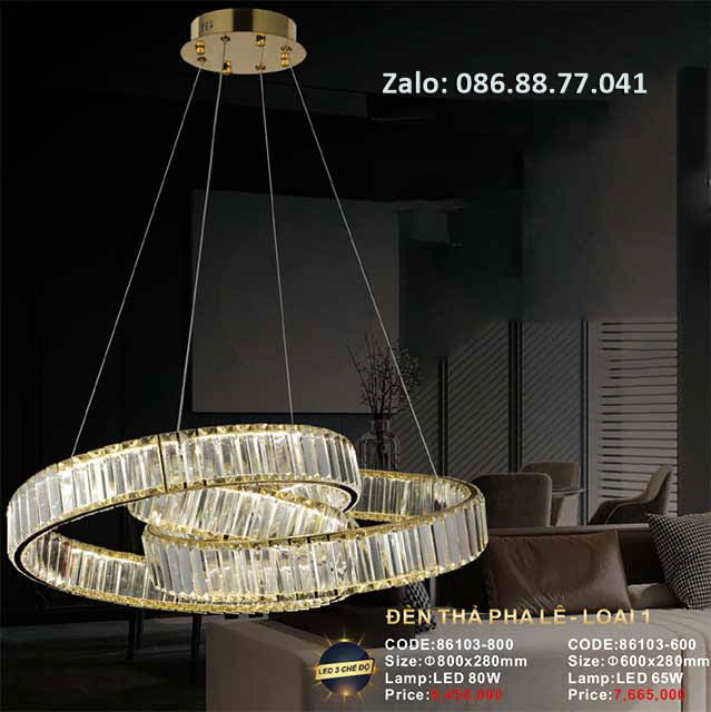 Đèn thả pha lê decor 86103-800