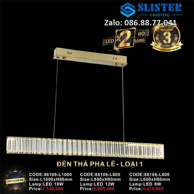 Đèn thả thanh pha lê 86106-L1000