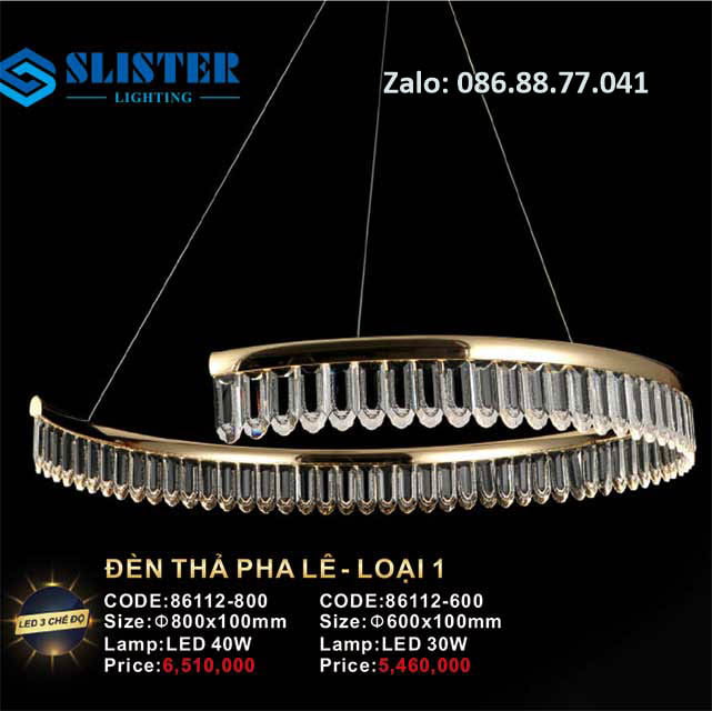 Đèn thả pha lê decor 86112-800
