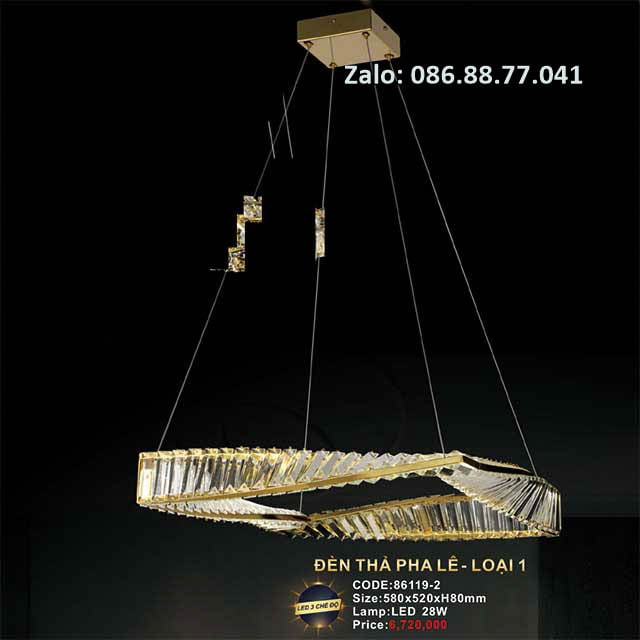Đèn thả pha lê decor 86119-2