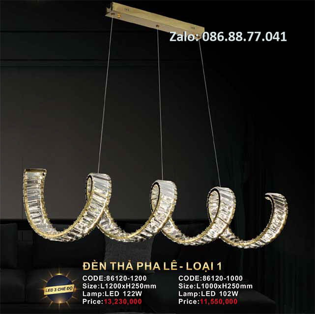 Đèn thả thanh pha lê 86120-1200