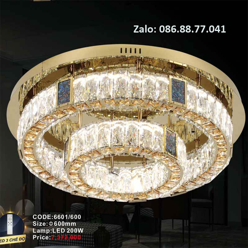 Đèn ốp trần pha lê 6601/600