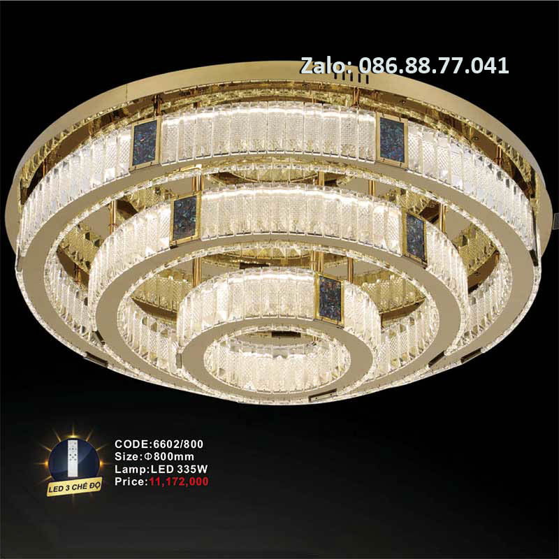 Đèn ốp trần pha lê 6602/800