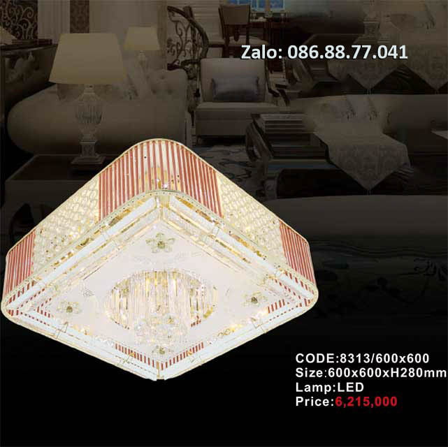 Đèn ốp trần pha lê 8313/600×600