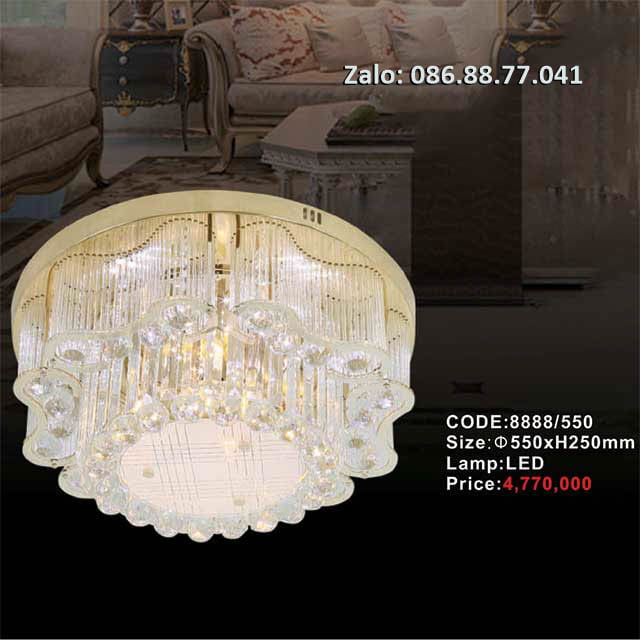 Đèn ốp trần pha lê 8888/550
