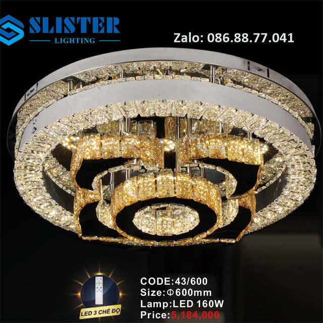 Đèn ốp trần pha lê 43/600