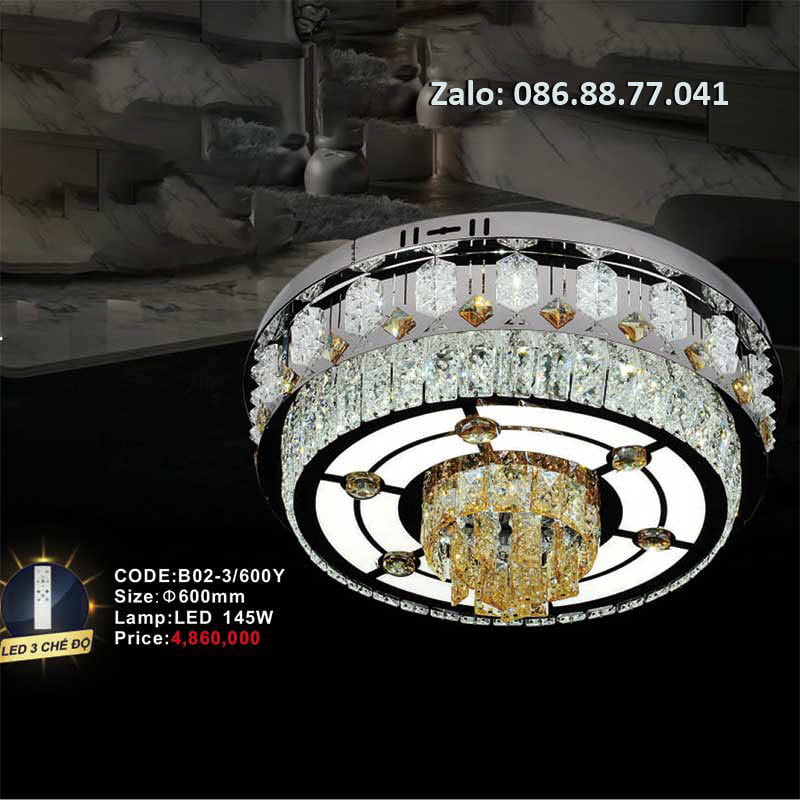 Đèn mâm Led ốp trần B02-3/600Y