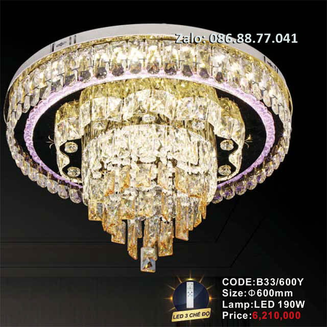 Đèn mâm Led ốp trần B33/600F 2 den-mam-led-op-tran-b33-600y