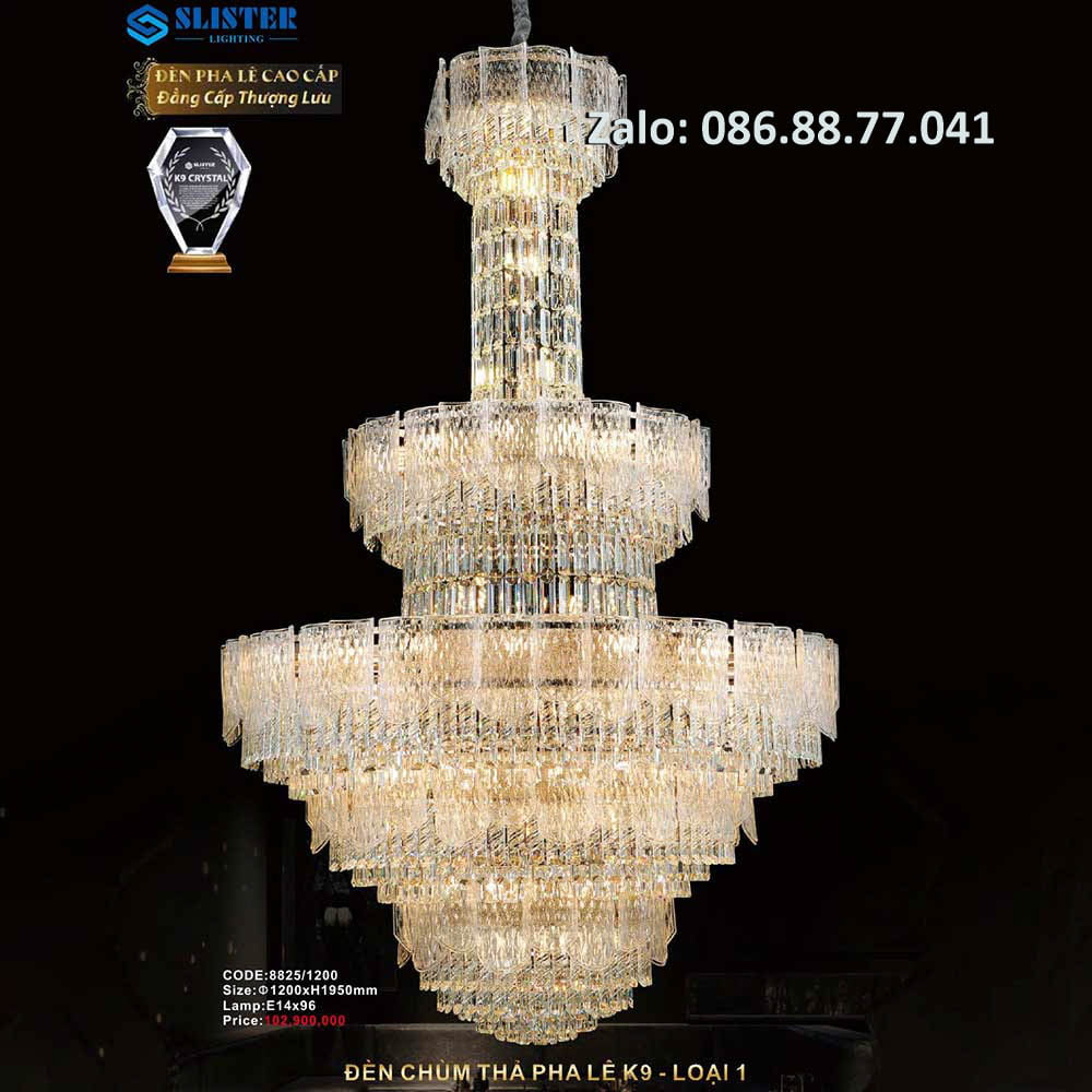 Đèn thả pha lê K9 8825/1200 1 den-tha-pha-le-k9-8825-1200