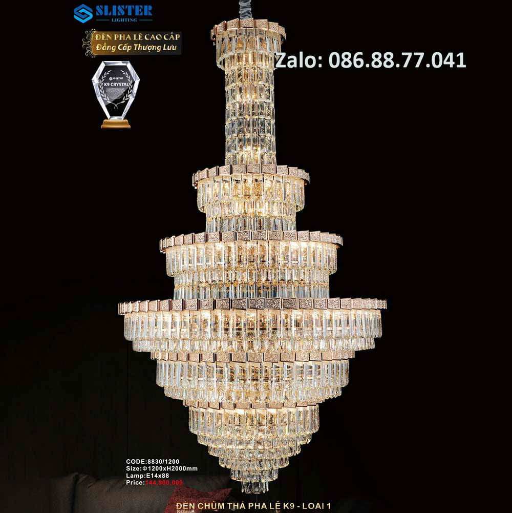 Đèn thả pha lê K9 8830/1200 1 den-tha-pha-le-k9-8830-1200