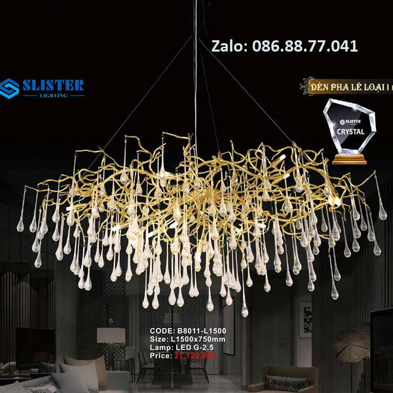 Đèn giọt nước pha lê B8011-L1500 1 den-giot-nuoc-pha-le-b8011-l1500