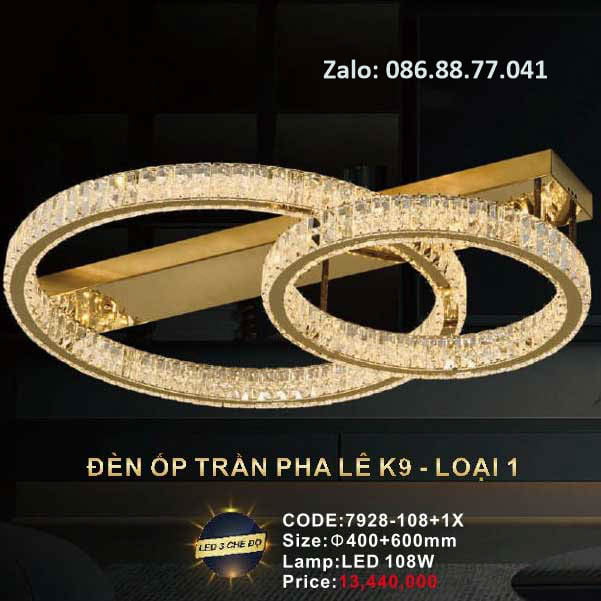 Đèn mâm pha lê K9 7928-108+1X 1 den-mam-pha-le-k9-7928-1081x