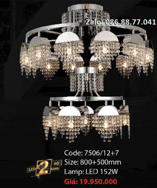 Đèn thả pha lê 7506/12+7