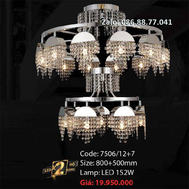 Đèn thả pha lê 7506/12+7 1 Đèn thả pha lê 7506/12+7