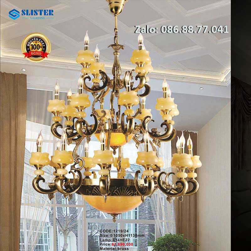 Đèn Chùm Đồng bát đá DD1171/12 2 den-chum-dong-1219-24