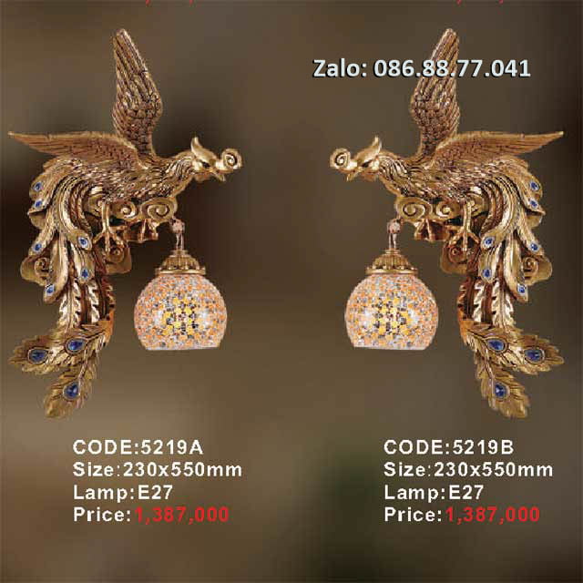 Đèn tường chim phụng 5219A 5219B 1 den-tuong-chim-phung-5219a-5219b