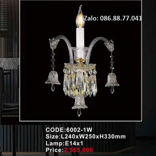 Đèn tường nến 6005-1W 3 den tuong pha le nen 6002 1W