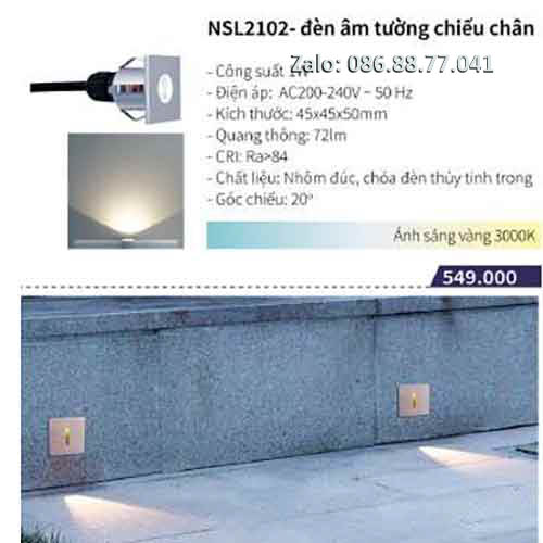 Đèn âm tường chiếu chân NSL2102 1 den-am-tuong-chieu-chan-nsl2102
