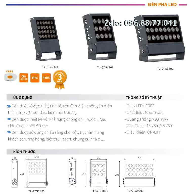 Đèn pha Led 24W TL-PTG2401 1 den-pha-led-hien-dai-moi