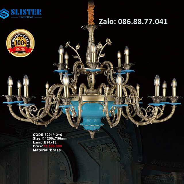 Đèn Chùm Đồng F8876-8 3 den-chum-dong-8201-126