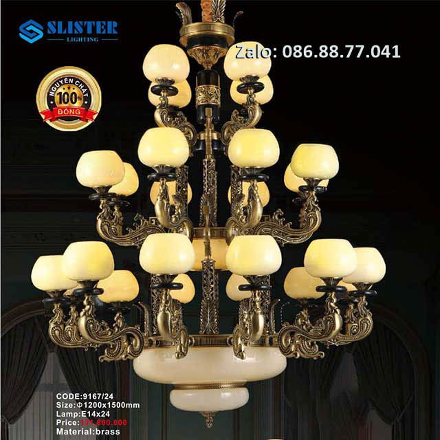 Đèn Chùm Đồng đá 9167/24 1 den-chum-dong-da-9167-24
