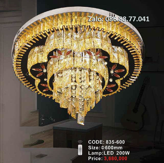 Đèn ốp trần kính 835-600