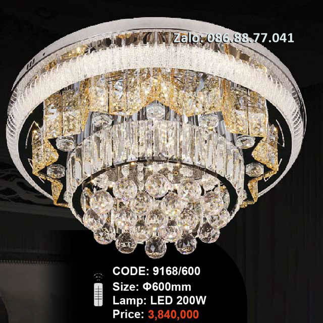 Đèn ốp trần kính 9168/600