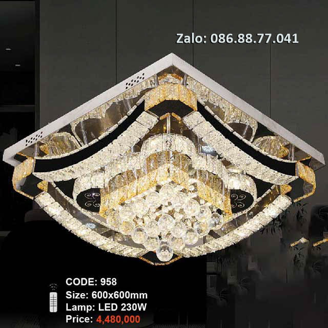 Đèn ốp trần kính 958