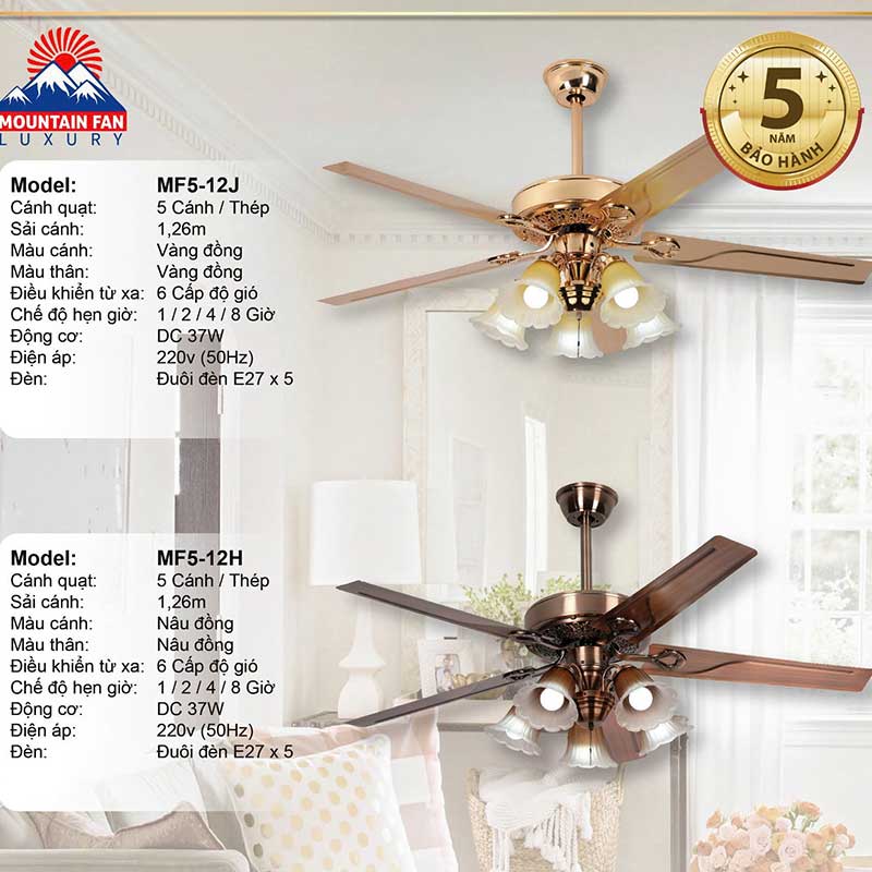 Quạt trần đèn trang trí MF5-10H 7 quat-tran-den-mountain-fan