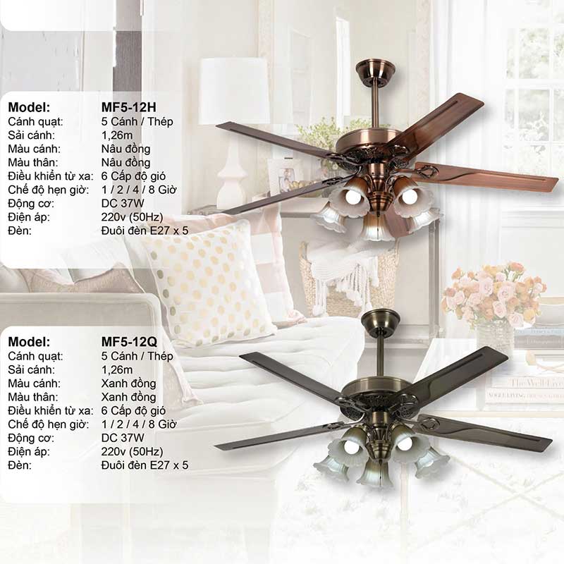 Quạt trần đèn trang trí MF5-8B 5 quat-tran-den-mountain-fan