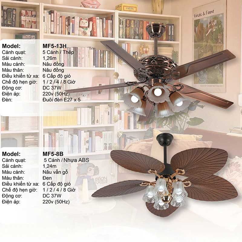 Quạt trần đèn trang trí MF5-10H 5 quat-tran-den-mountain-fan