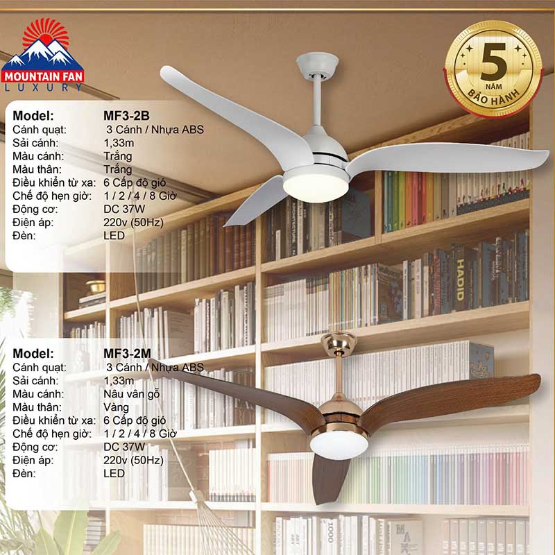 Quạt trần đèn hiện đại MF3-2B 2 quat-tran-den-hien-dai-mf3-2b