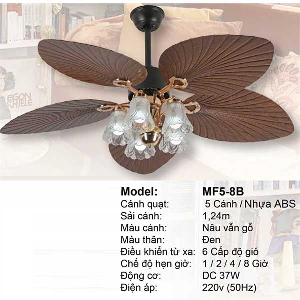 Quạt trần đèn hiện đại MF3-6B 4 quat-tran-den-trang-tri-mf5-8b