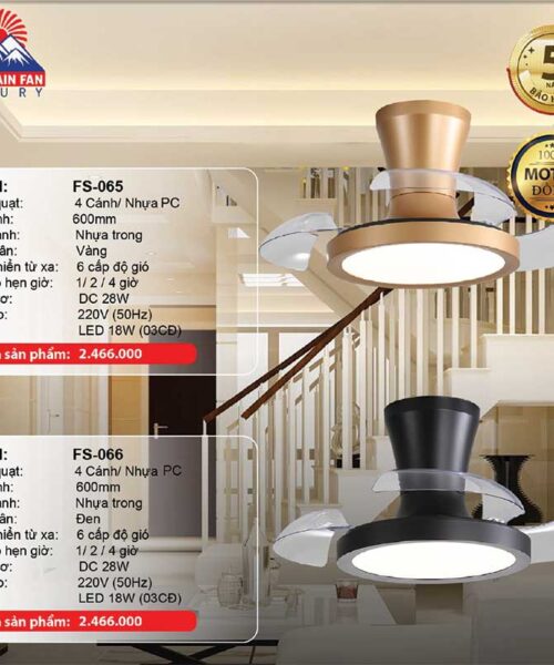 Quạt ốp trần đèn led FS-066