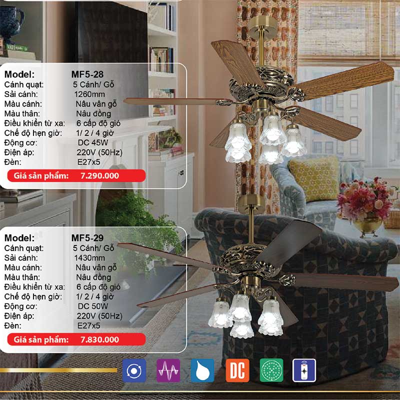 Quạt trần đèn Mountain Fan MF5-29