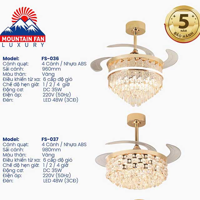 Quạt trần đèn Mountain Fan FS-055 5 quat-tran-den-mountain-fan-luxury
