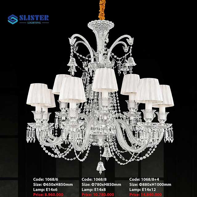 Đèn chùm nến màu trắng 1068/6